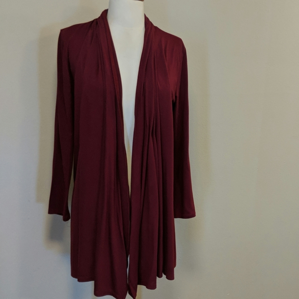 Burgundy long open cardigan/wrap